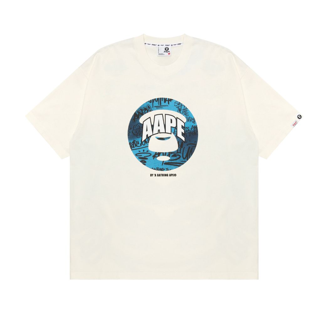 slide 1 - Aape Blue Graphic Tee