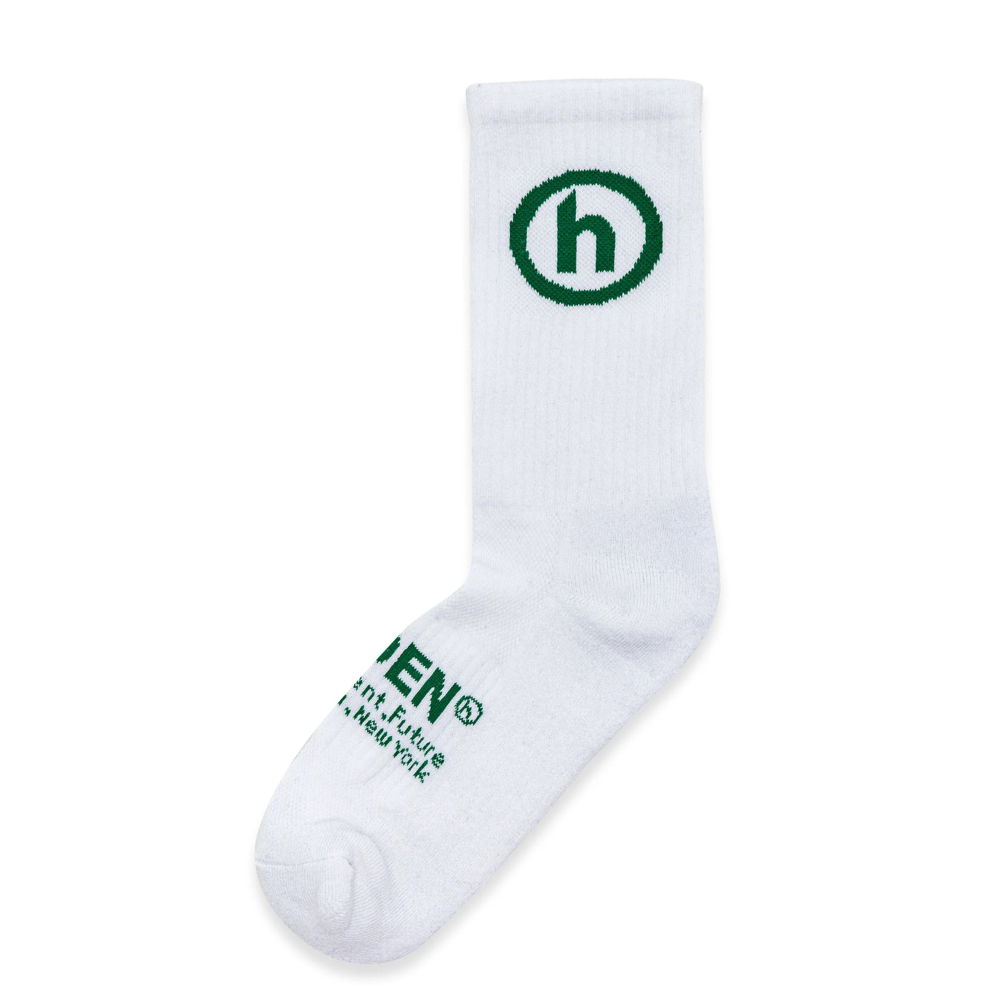 slide 1 - Classic White/Green Socks