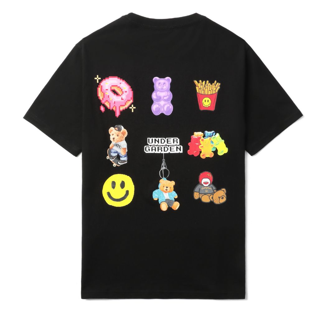 slide 1 - Multi Graphic Black Tee