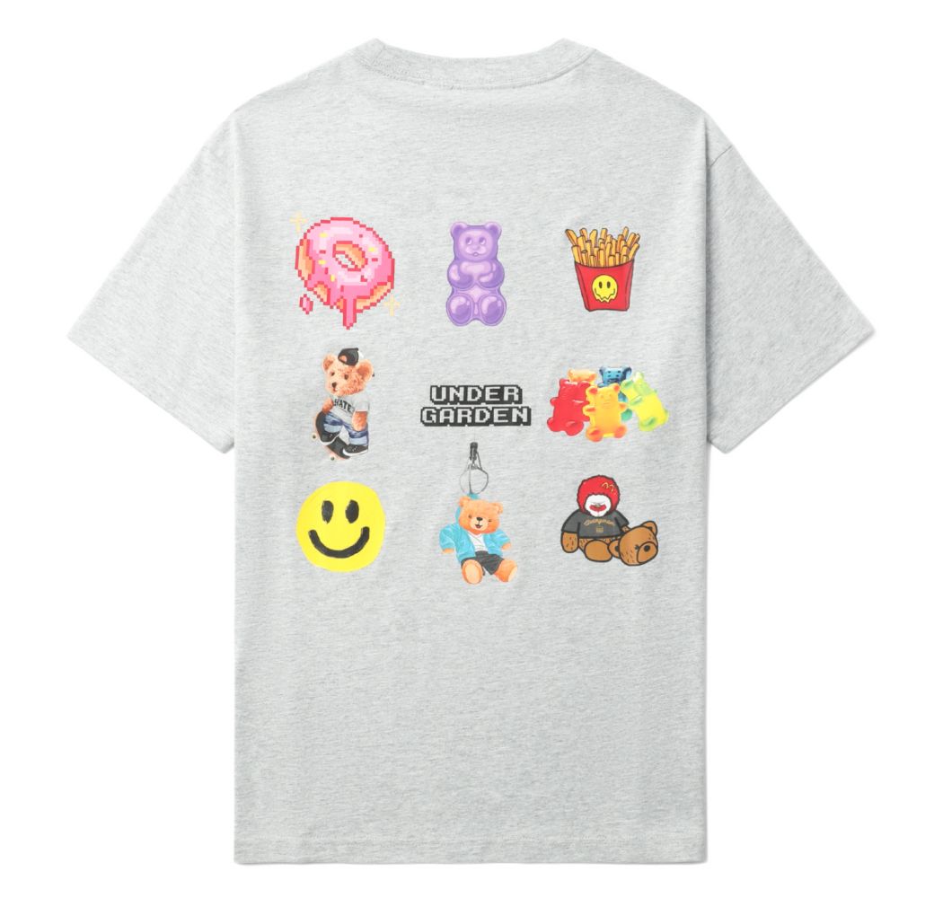 slide 1 - Multi Graphic Grey Tee