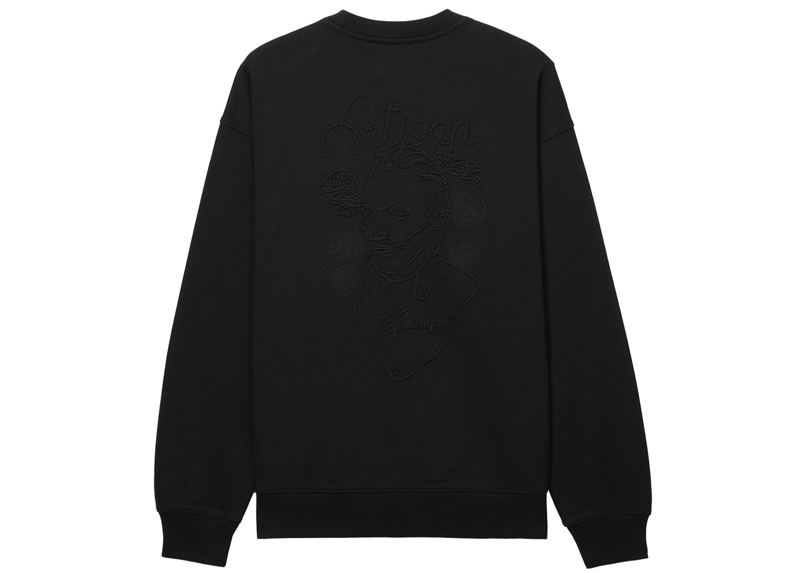 slide 1 - Tonal Embroidered Black Sweatshirt