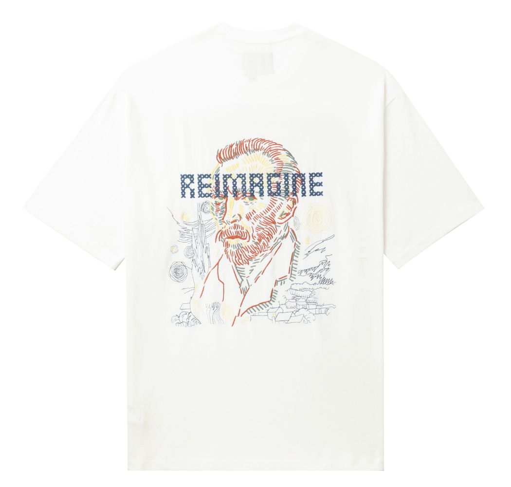 slide 1 - Van Gogh Embroidered White Tee