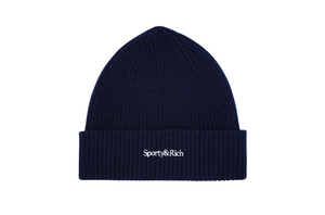 Serif Logo Beanie - Navy