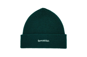 Serif Logo Beanie - Forest Green