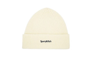 Serif Logo Beanie - Cream