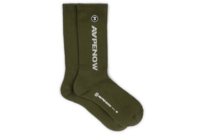 Moonface Dark Olive Socks